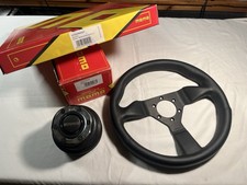 Momo Steering Wheel Monte Carlo Black Leather 320mm W Hub For Bmw E30 325i 318i Momo Steering Wheel Monte Carlo Black Leather 320mm W Hub For Bmw E30 325i 318i
