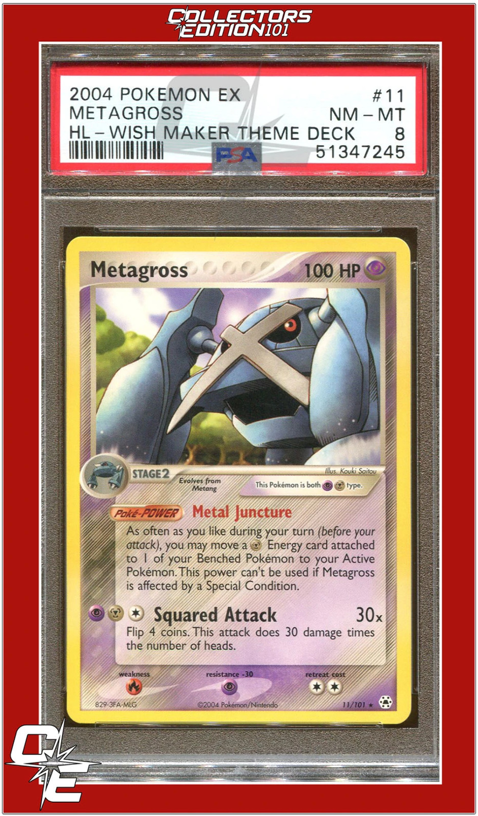 EX Hidden Legends 11 Metagross Wish Maker Theme Deck PSA 8