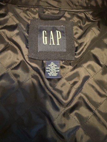 GAP Vintage Mens Navy Blue Wool Jacket Button Down Coat XL Heavy Shirt Style - Picture 5 of 5