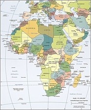 Mapa de África 2011 de la CIA escuela en casa geografía póster impresión estudio historia