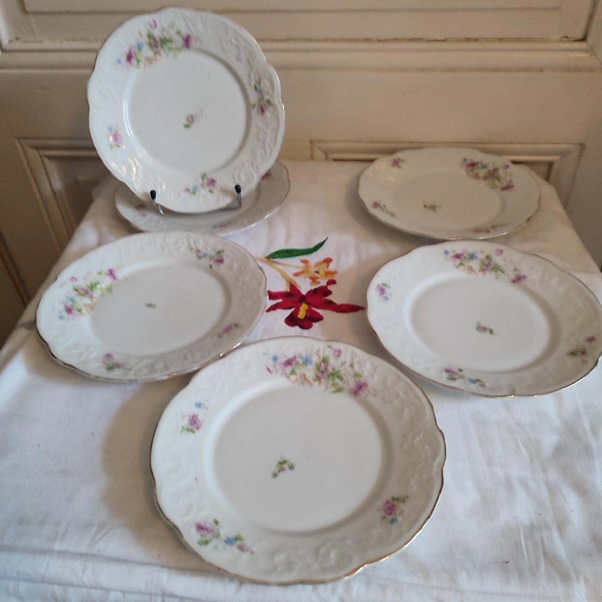 6 ASSIETTES A DESSERT EN GRES VINTAGE FRANCE "&quot