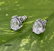 CZ Stud Earrings - 6 x 9 mm - ER-E275B-S