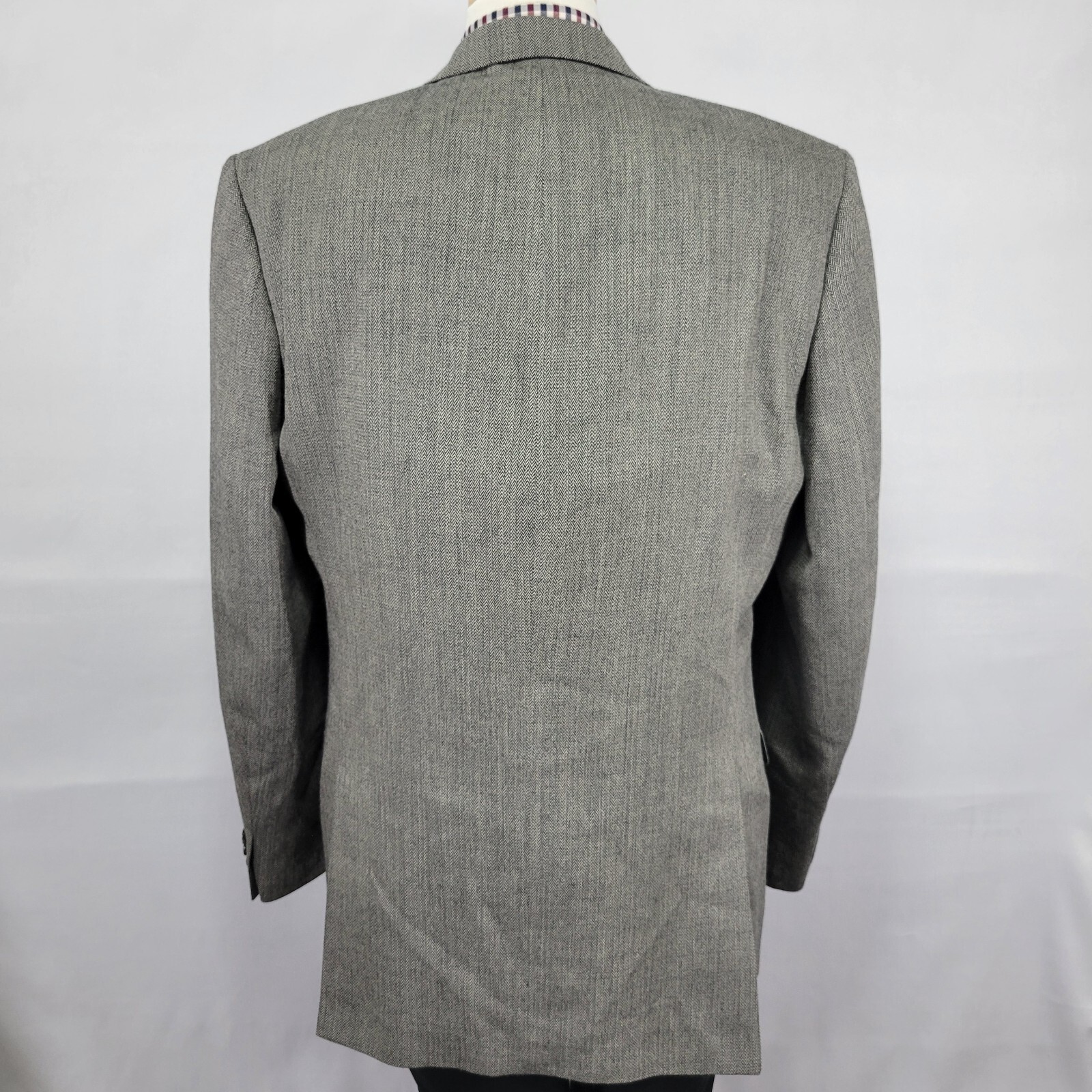 Calvin Klein Men's Sport Coat Blazer Two Button Gray Herringbone Wool Size 44XL thumbnail 11