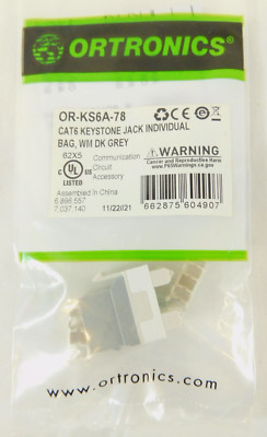 Ortronics KS6A-78 Category 6 Keystone Jack Gray