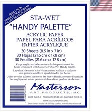 Reusable Sta-Wet Handy Palette Acrylic Paper - 30 Sheets, Compact Design
