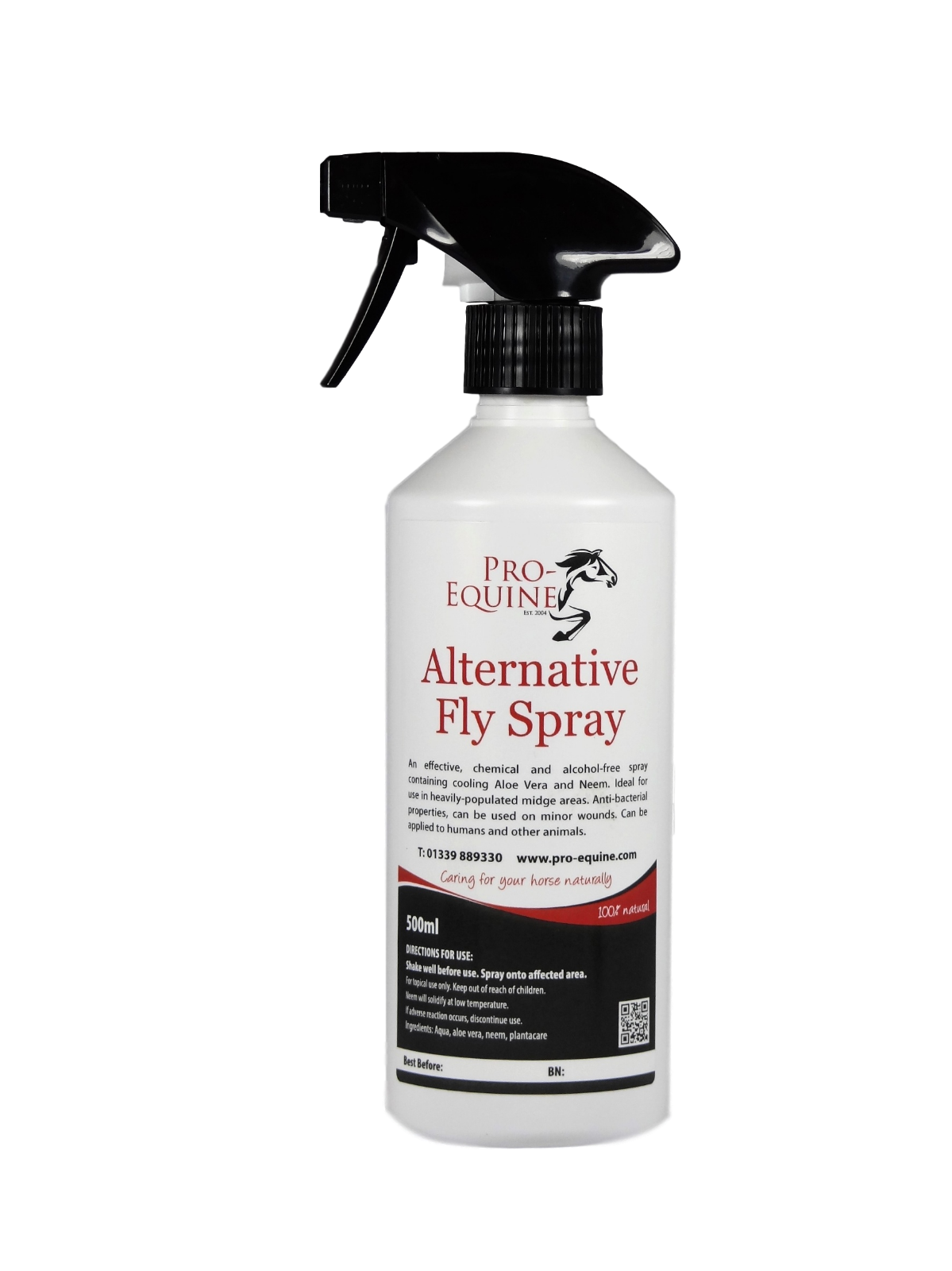 PRO EQUINE ALOEVERA & NEEM OIL FLY SPRAY 500ML KEEPS AWAY MIDGES LICE