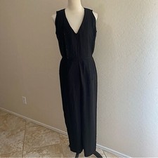 Belle Badgley Mischka black beaded sleeveless jumpsuit Size 10