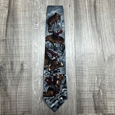 MEN'S SILK NECKTIE ROCKMOUNT RANCHWEAR "RODEO ROUGH  DENVER, CO