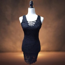 **Clear-Out Sale** Women's Sexy Little Black Lace Slip Evening Dress, New!