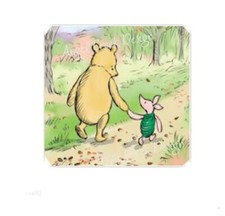 24 Classic Winnie the Pooh Piglet Square Stickers Envelope Seals Favors Seals