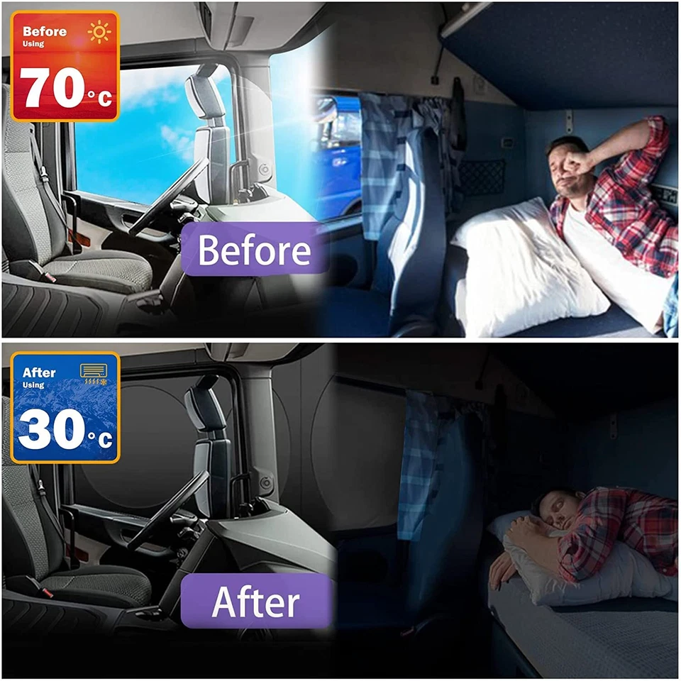 For Ford E350 E450 Super Duty Windshield & Side Window Sun Shade UV Block Cover - Image 2 of 4