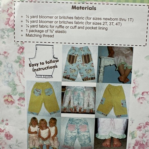 Jackie Clark Britches & Bloomers Patterns JC205 Boys Girls Newborn to 4T - Picture 5 of 6