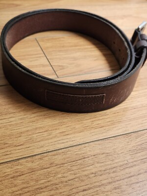 Vintage Men's Ralph Lauren Polo Two Tone Brown Leather Silver Tone