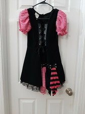 Halloween Wench Costume Large 12 to 14 Pink Black Fun World Division
