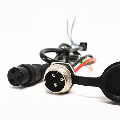 Compact Electric Scooter Charger Port 3 Pin Inline Connector for Easy