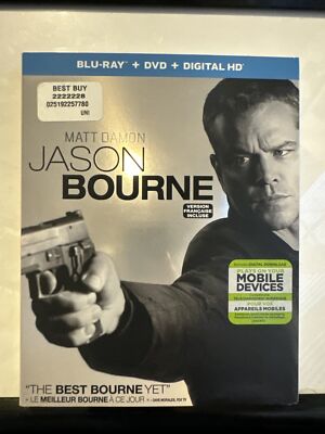 Jason Bourne Blu-ray / DVD / Digital HD  NEW Includes SLIPCOVER  Matt Damon