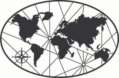 World Map Wall Art - DXF SVG DWG PDF CNC Plasma Laser Cutting files