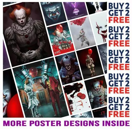 IT CHAPTER 2 PENNYWISE STEPHEN KING POSTER ART PRINT A4 A3 SIZE