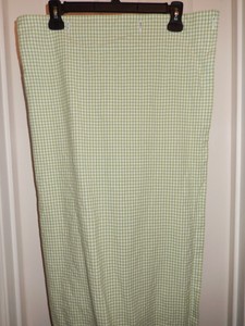 Pottery Barn Kids Green White Gingham Cotton Fabric Single Panel