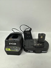 RYOBI ONE+ 18V LITHIUM ION P189 BATTERY AND P118 CHARGER  USED . Tested & Works