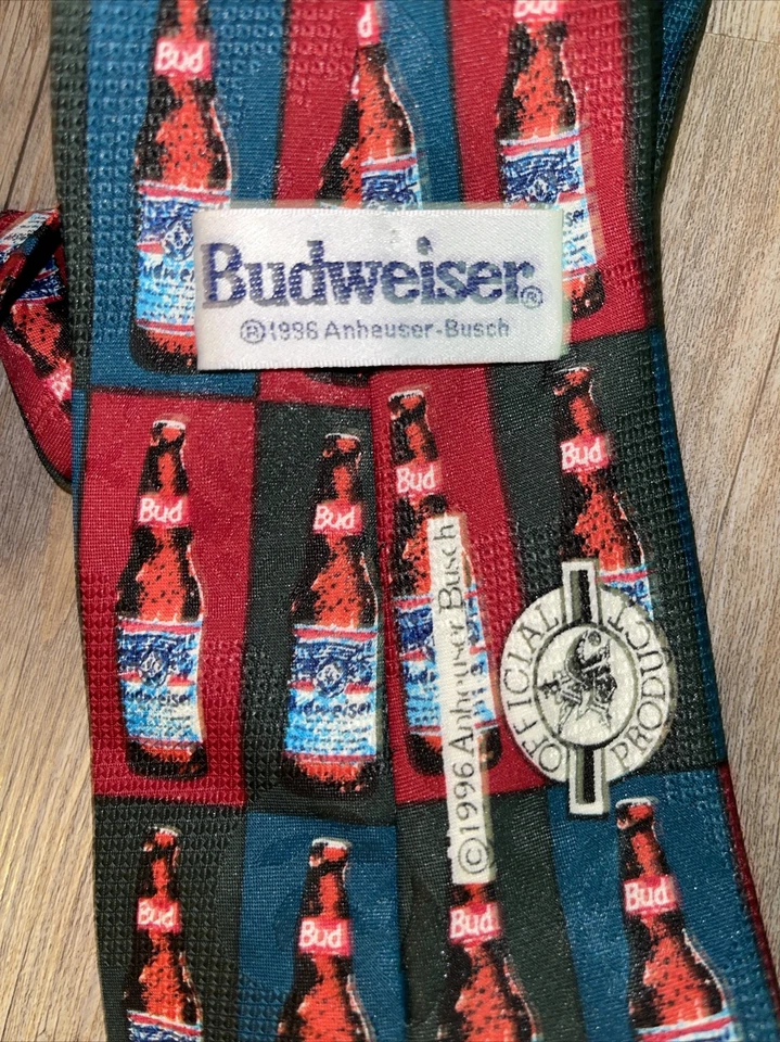 BUDWEISER Neck TIE Beer BOTTLE ANHEUSER-BUSCH Logo Rare Vintage Y2K Retro BUD - Image 4 of 4