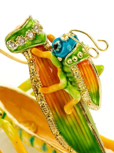 Keren Kopal Hand made Cricket Trinket box Decorated with Austrian Crystals - Picture 23 of 24