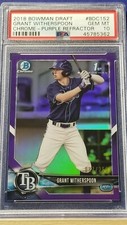 Grant Witherspoon - 2018 Bowman Draft Chrome Purple Refractor PSA 10  #37/250