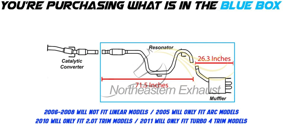 Комплект выхлопной системы глушителя из нержавеющей стали подходит для: 2005-2008 и 2010-2011 Saab 9-3 2,0 л - Изображение 3 из 4