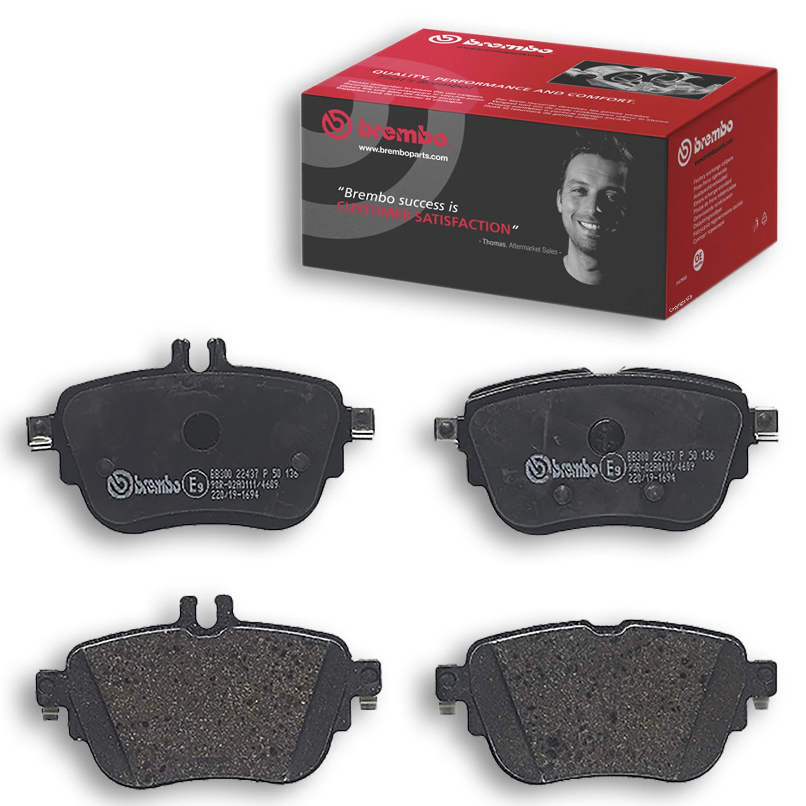 Brake Pads Set fits MERCEDES E200EQ 2.0 Rear 2019 on M264.920 Brembo 0004206000 - Image 53