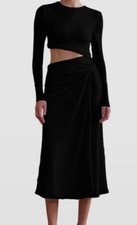  341 Misha Women's Black Arma Cutout Long-Sleeve Dress Size 6