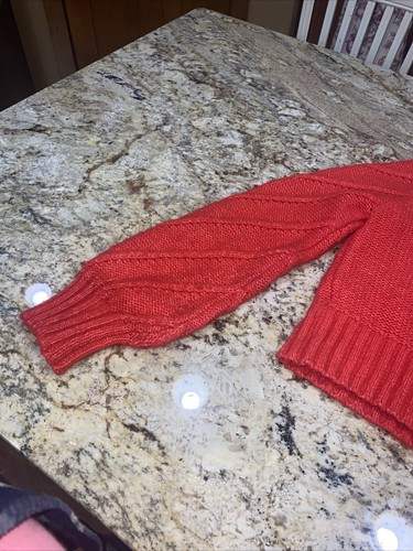 Juniors' SO® Bobble Trim Crewneck Sweater Balloon Sleeve Red Sz: XS Poms - Picture 9 of 16