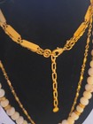Stella & Dot 2 Strand Necklace Long Alabaster beads & Brushed Gold Tone 2 in 1 — photo 4