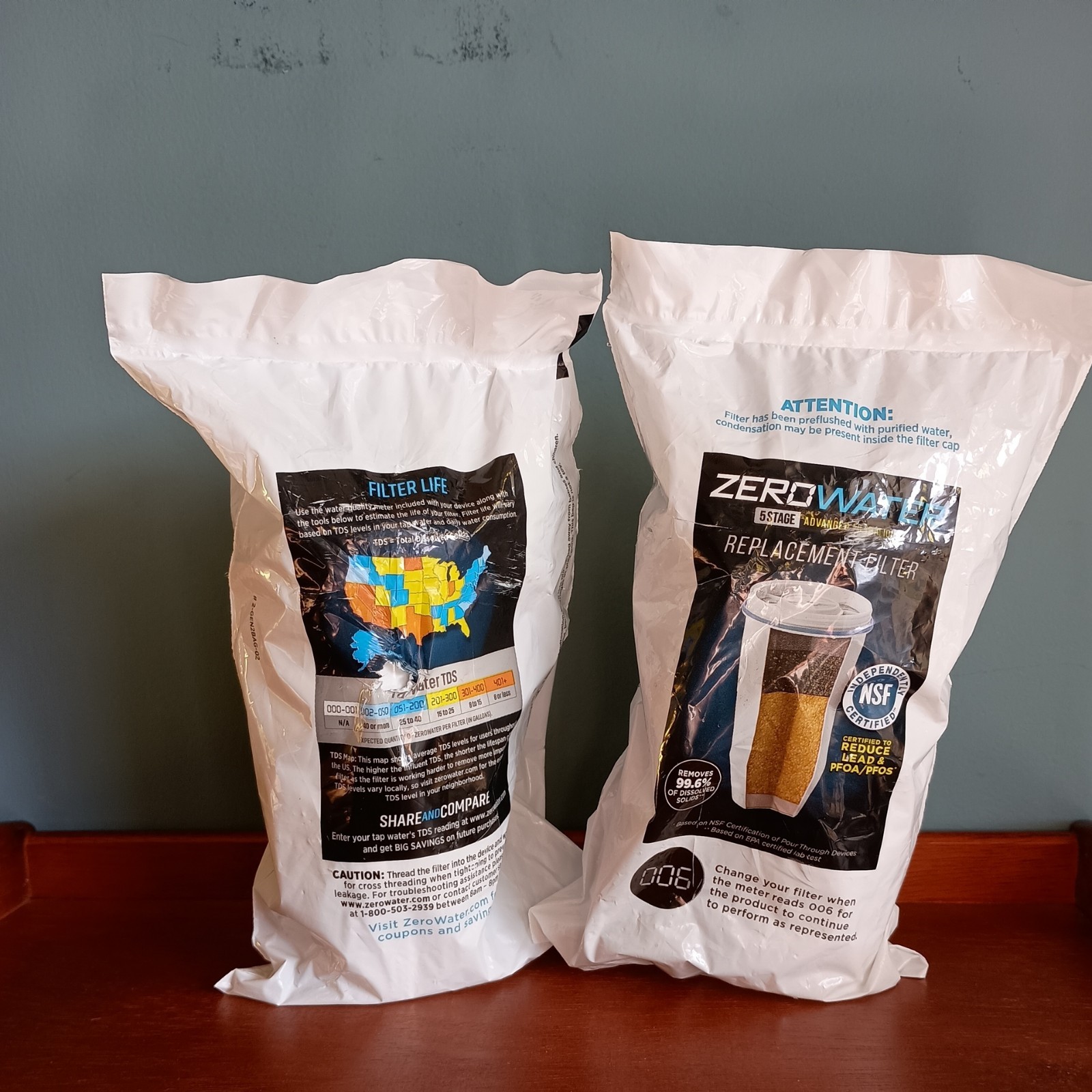 Zerowater 5-Stage Water Filter Replacement - 2 Pack Brand New