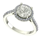 2.5 Ct White Round Vvs1 Moissanite Halo Engagement Ring Sterling Silver Size 7