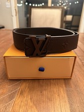 Louis Vuitton Brown Adjustable Buckle Logo Accents Men's Dress Belt Size 100