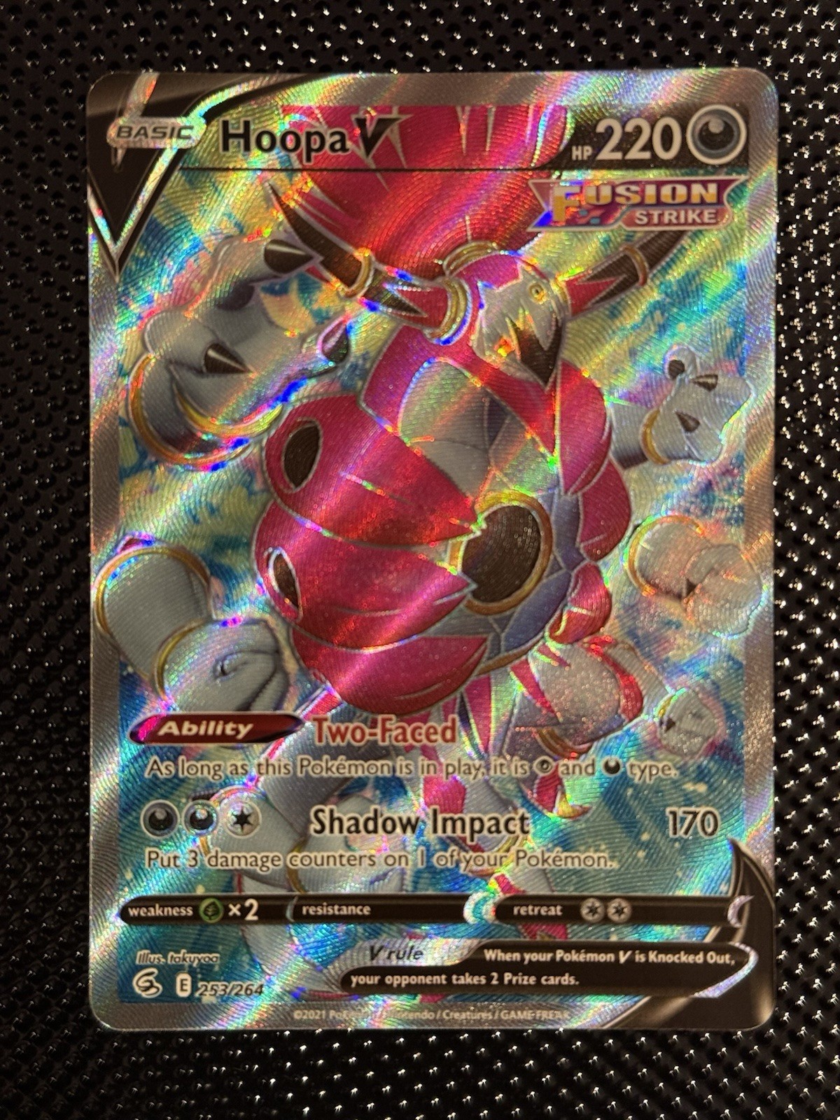 Hoopa V (Full Art) 253/264 Swsh08: Fusion Strike Holo Full Art NM
