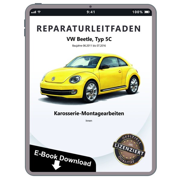 VW Beetle Typ 5C (11-16) Karosserie Montagearbeiten Innen Reparaturanleitung PDF-image