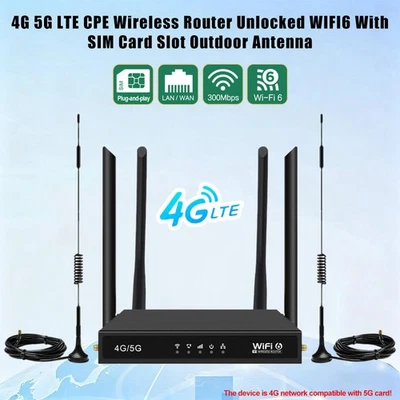 4G 5G LTE Router WiFi 6 Unterstützt Mit Externe Antenne Für Besseres Signal