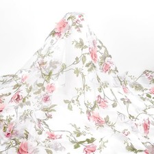 Flower Mesh Tulle Fabric 71.6x51.1 Inch Colorful Lace Fabric Soft Tulle Lace ...