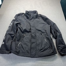 Lands' End Delta Men's Large Black Quilted Down Puffer Jacket Full Zip