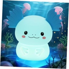 Axolotl Night Light for Kids, 7-Color Changing  3 Adjustable Blue Axolotl