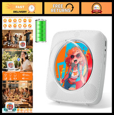 Portable Bluetooth CD Player with Dual Speakers, Rechargeable Boombox  FM Radio