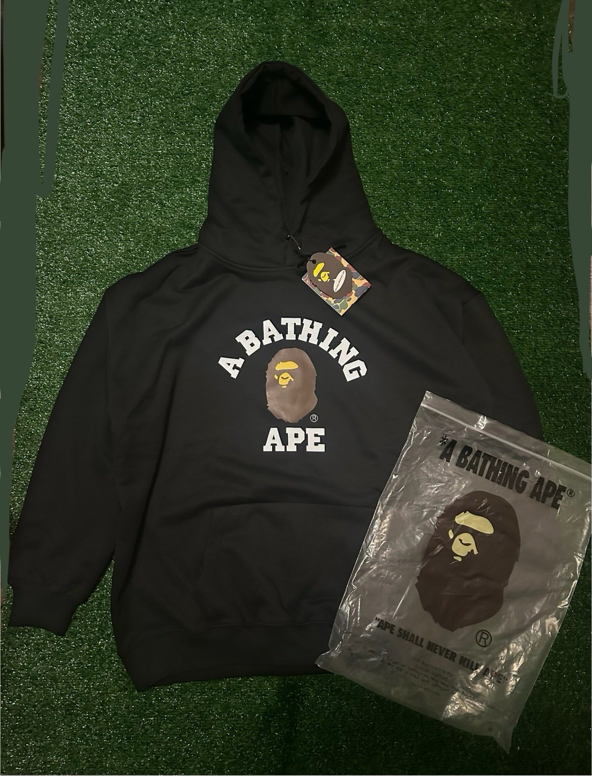 A Bathing Ape Bape Hoodie Pullover Black Size M