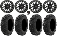 System 3 ST-3 Black 15" Wheels 28" Attack 2.0 Tires Can-Am Commander Maverick