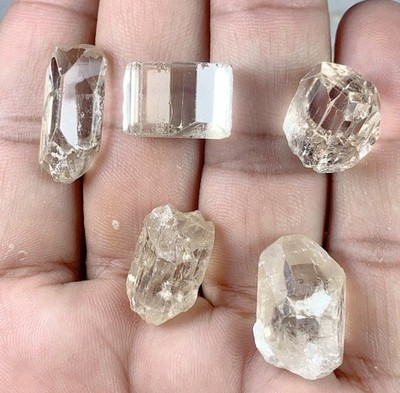 150 Carats Natural Rough Translucent Topaz 5 Crystals Lot from Skardu  pakistan
