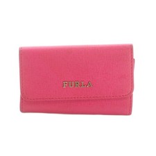 Furla Leather Pink Key Case 6 Rows with Box Used/Preowned Ages 14