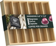 Nespresso Vertuo Coffee Pod Drawer Organizer Bamboo Storage Container Space