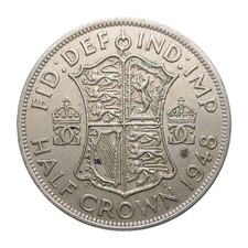 1948 UK Half Crown King George VI Copper-Nickel British Coin Pre-Decimal 