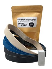 1 X 18 Inch Assorted Sharpening Belt Kit With Leather Honing Strop Belt