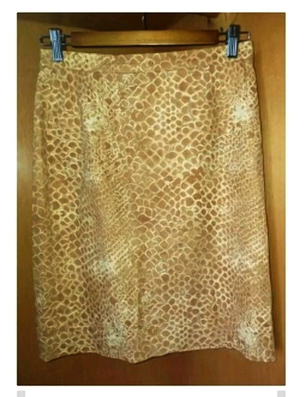 Laurel Jeans Skirt Women's Cotton Animal Print Straight Pencil Knee Length 36/S